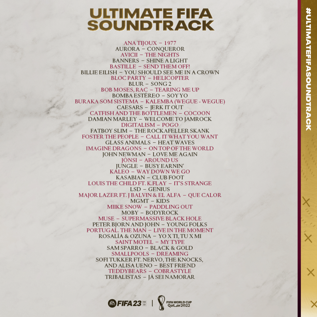 Fifa 23: la colonna sonora con il meglio degli ultimi 25 anni