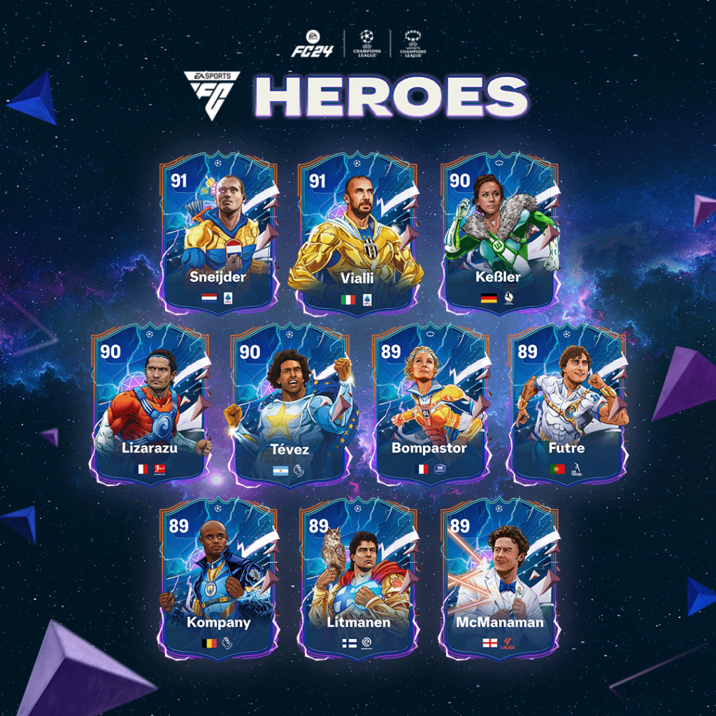 FC24: ecco tutti gli Eroi di Ultimate Team disegnati dalla Marvel